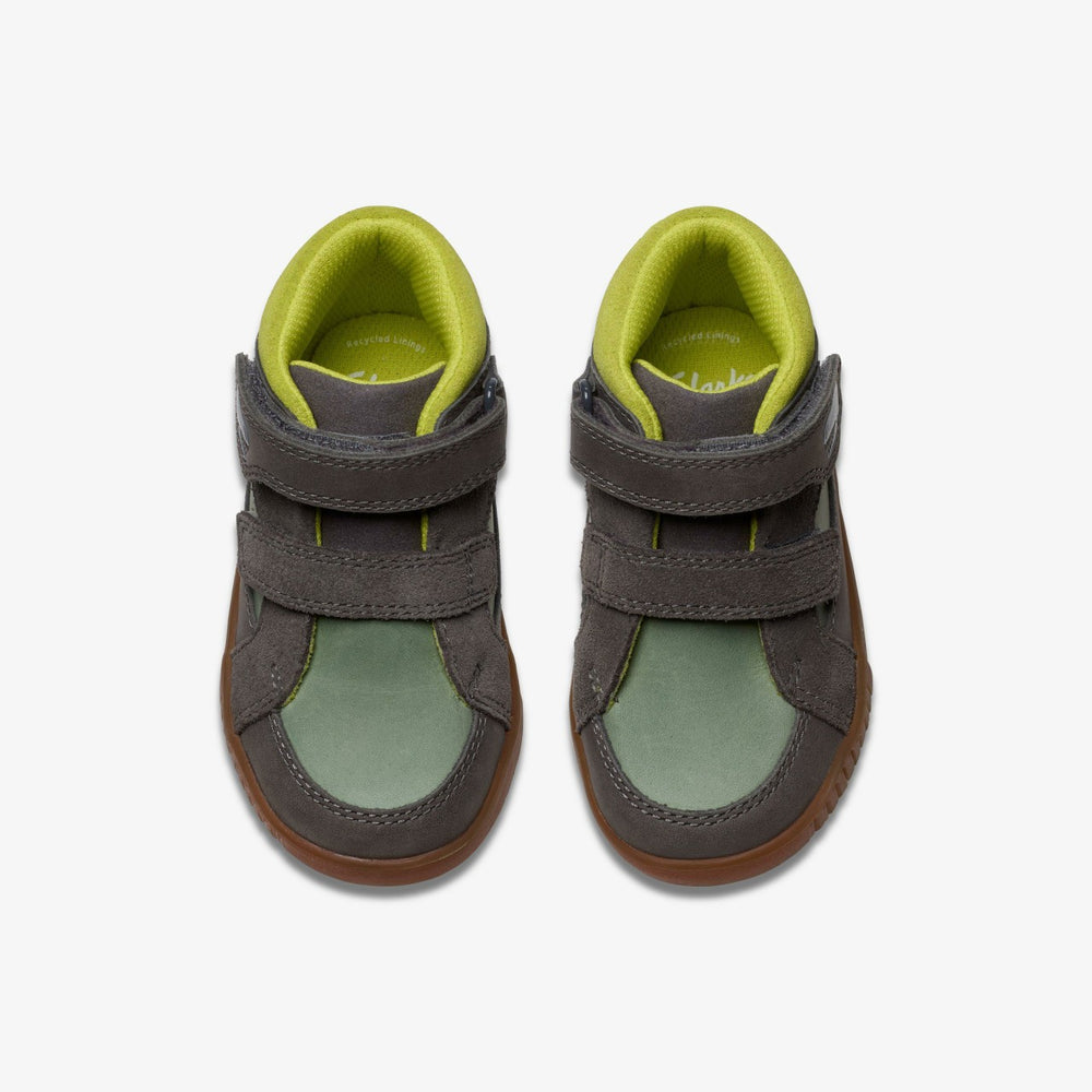 Oslo Play Toddler Grey/Green | Clarks Onsale