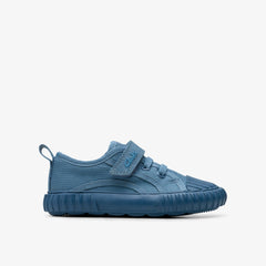 Foxing Stitch Toddler Blue Fabric | Clarks US
