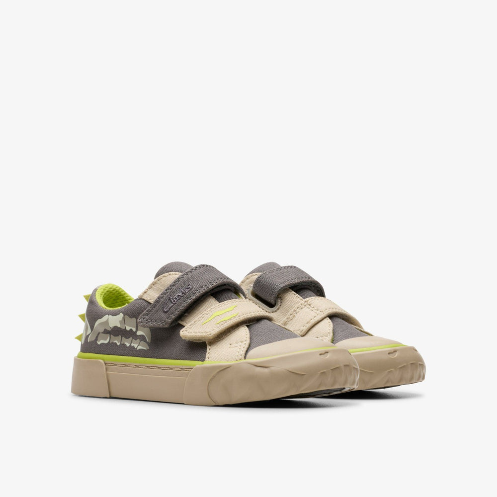 Foxing Stomp Toddler Grey Canvas | Clarks Onsale