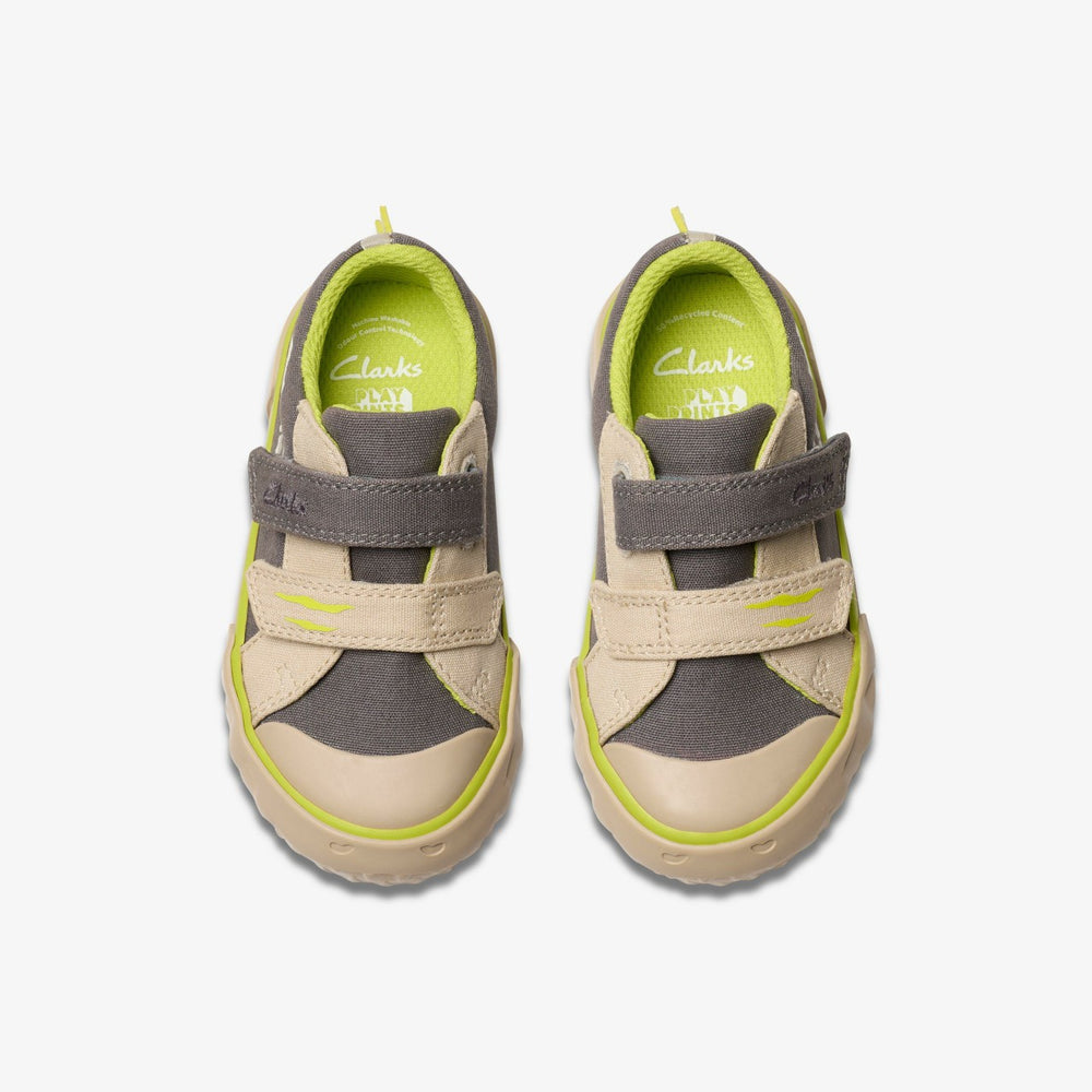 Foxing Stomp Toddler Grey Canvas | Clarks Onsale