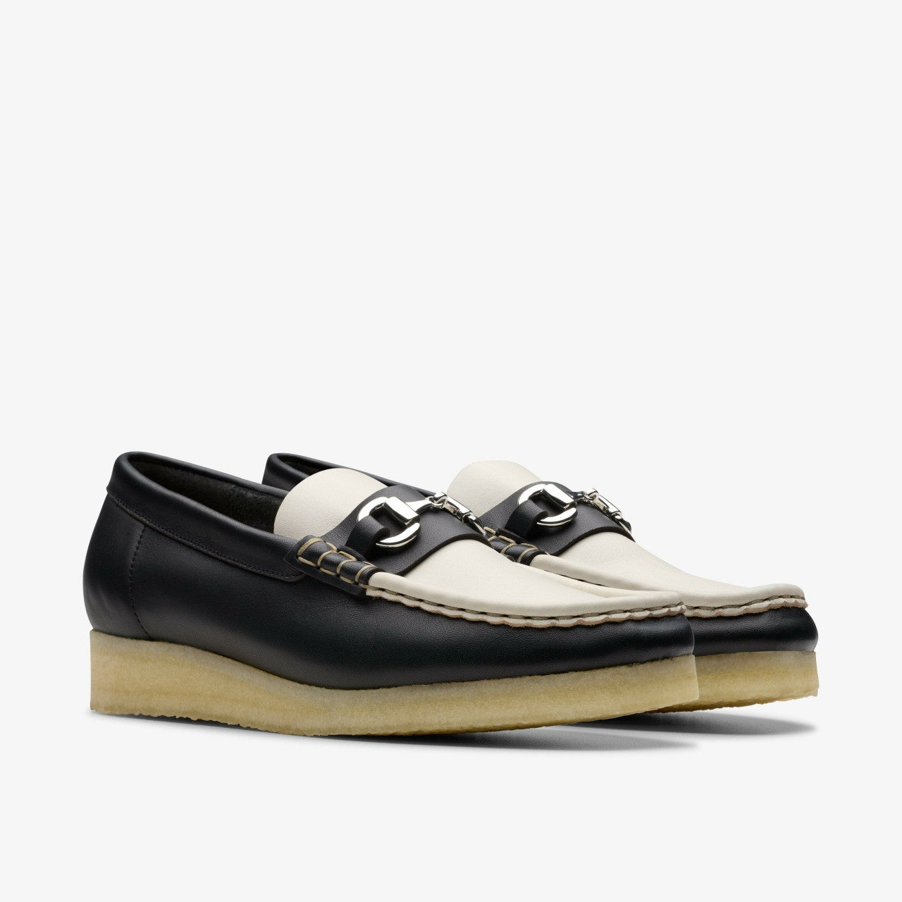 Wallabee Loafer HBIT Black/White Leather | Clarks For Sale
