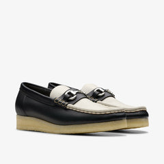 Wallabee Loafer HBIT Black/White Leather | Clarks For Sale