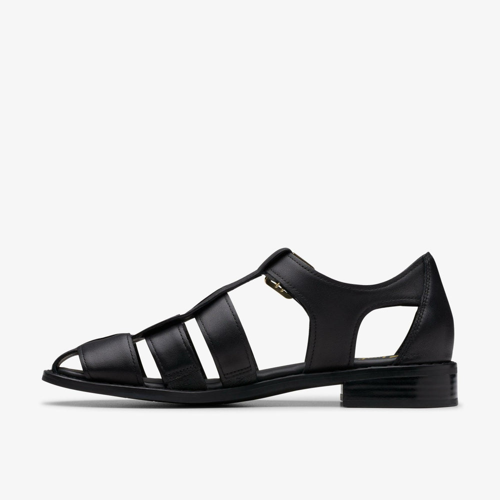 Hana Sun Black Leather | Clarks For Sale