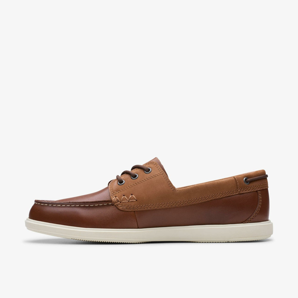 Bratton Boat Dark Tan Leather | Clarks For Sale