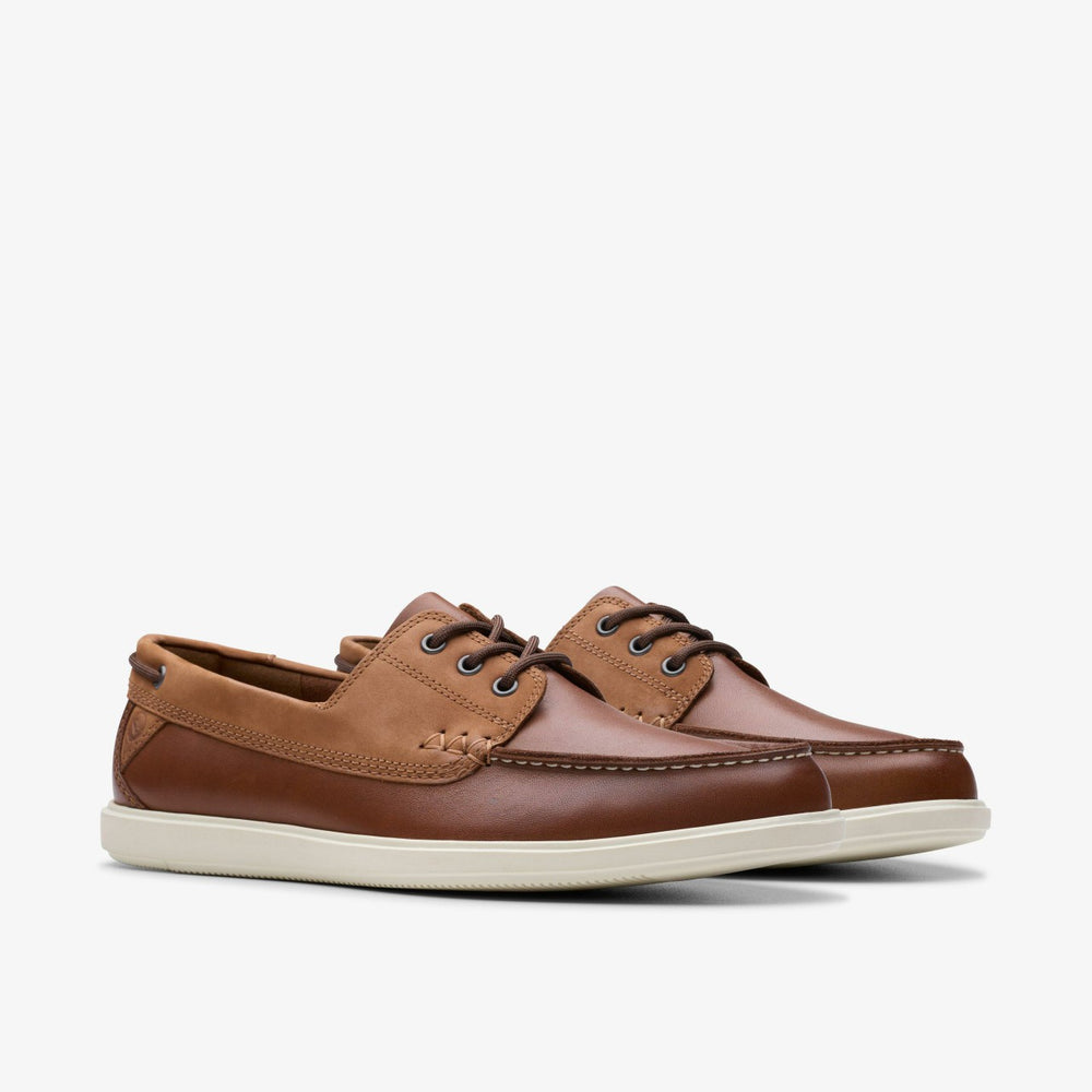 Bratton Boat Dark Tan Leather | Clarks For Sale