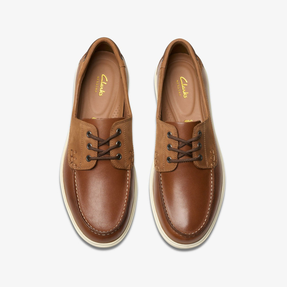 Bratton Boat Dark Tan Leather | Clarks For Sale