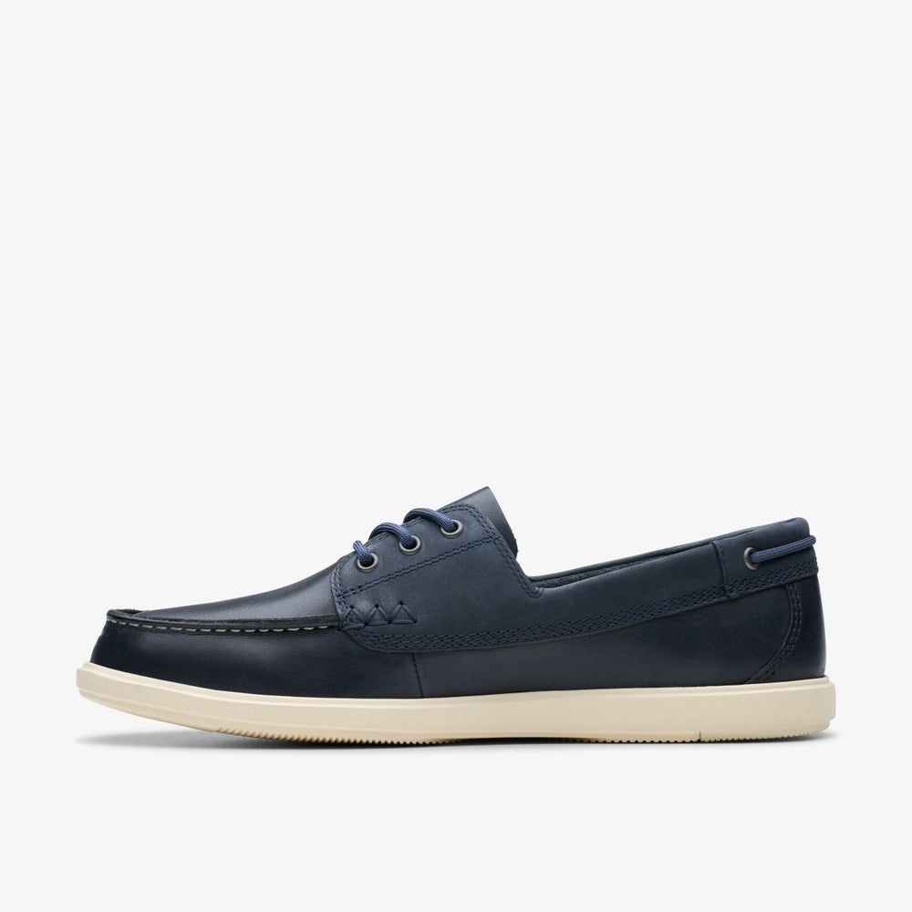 Bratton Boat Navy Leather | Clarks Onsale