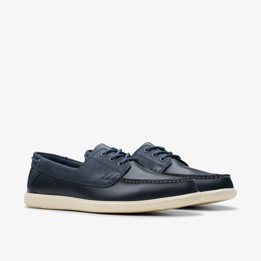 Bratton Boat Navy Leather | Clarks Onsale