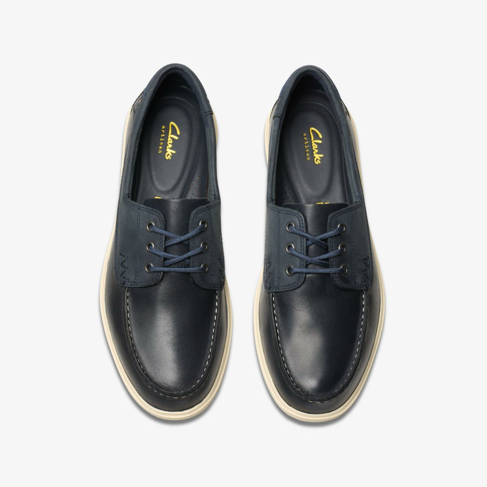 Bratton Boat Navy Leather | Clarks Onsale