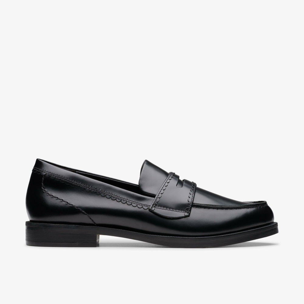 Straven Edge Black Leather | Clarks Onsale