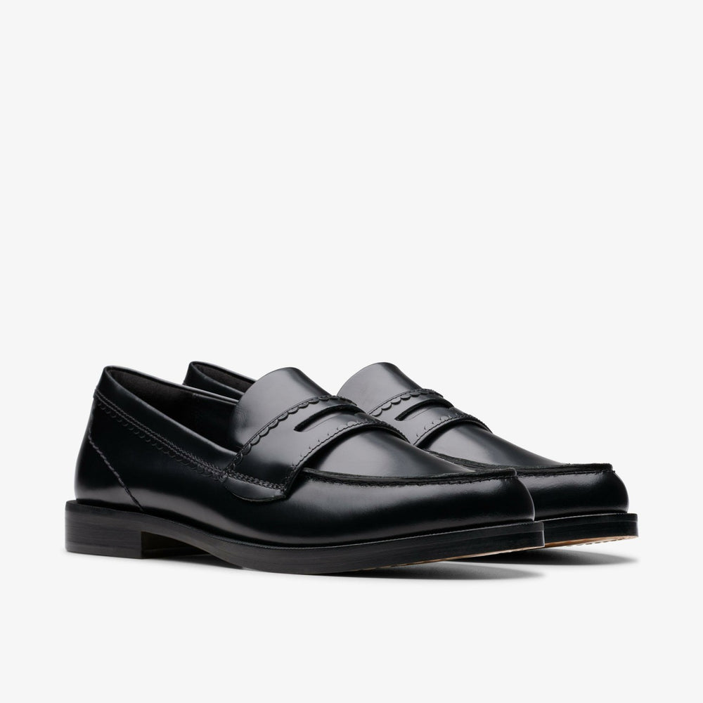 Straven Edge Black Leather | Clarks Onsale