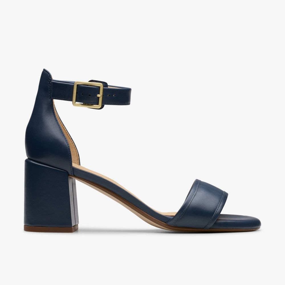 Ezoria Mae Navy Leather | Clarks