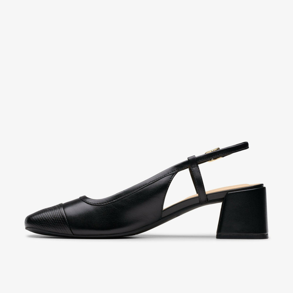 Nyta 45 Sling Black Combination Leather | Clarks For Sale