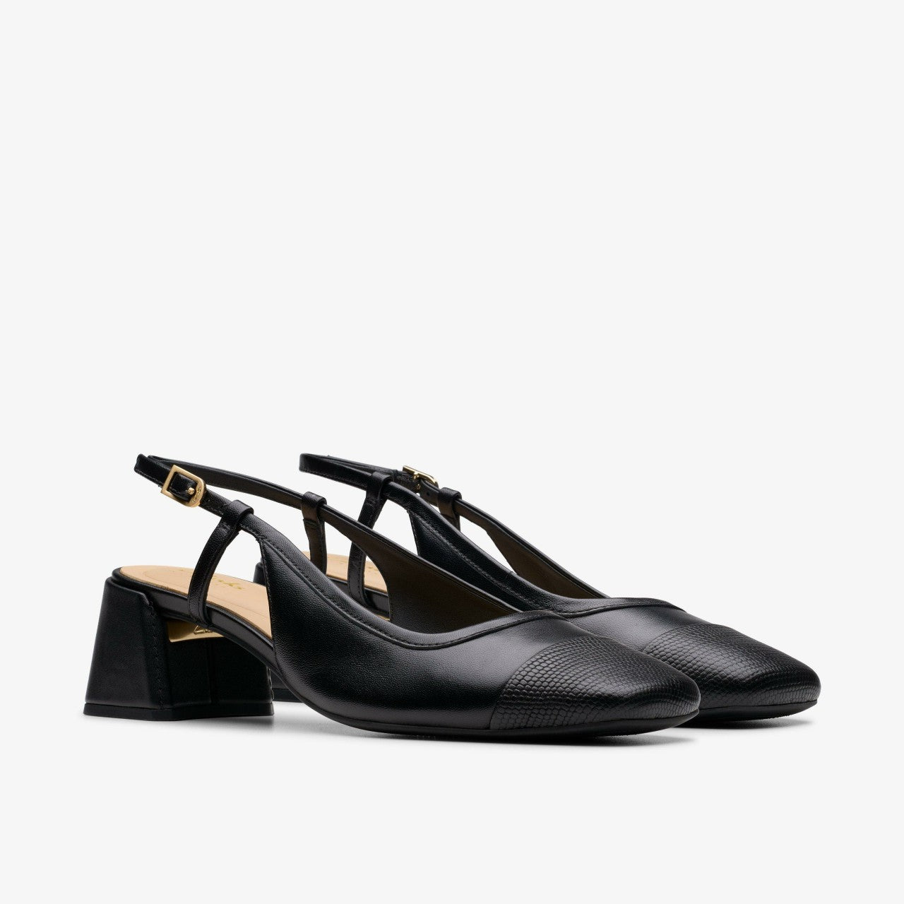Nyta 45 Sling Black Combination Leather | Clarks For Sale