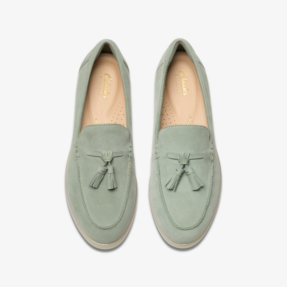 Narini Edge Light Green Suede | Clarks Discount