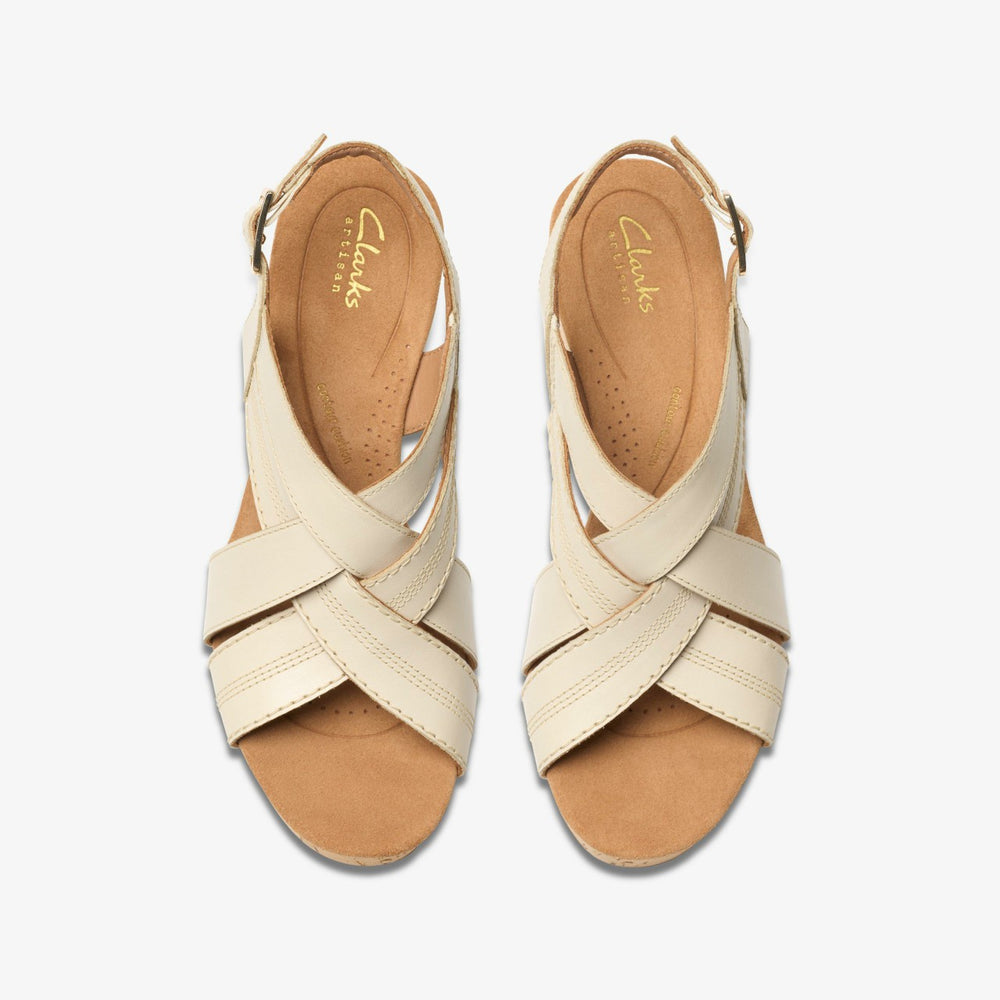 Sabina Sling Cream Leather | Clarks For Sale