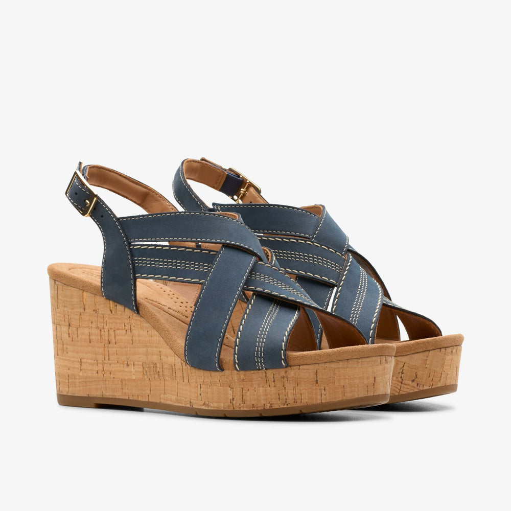 Sabina Sling Navy Nubuck | Clarks For Sale