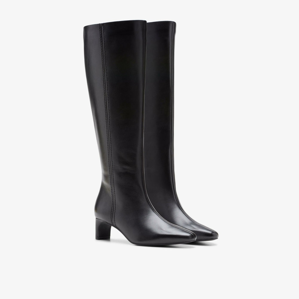 Edina Tall Black Leather | Clarks Onsale