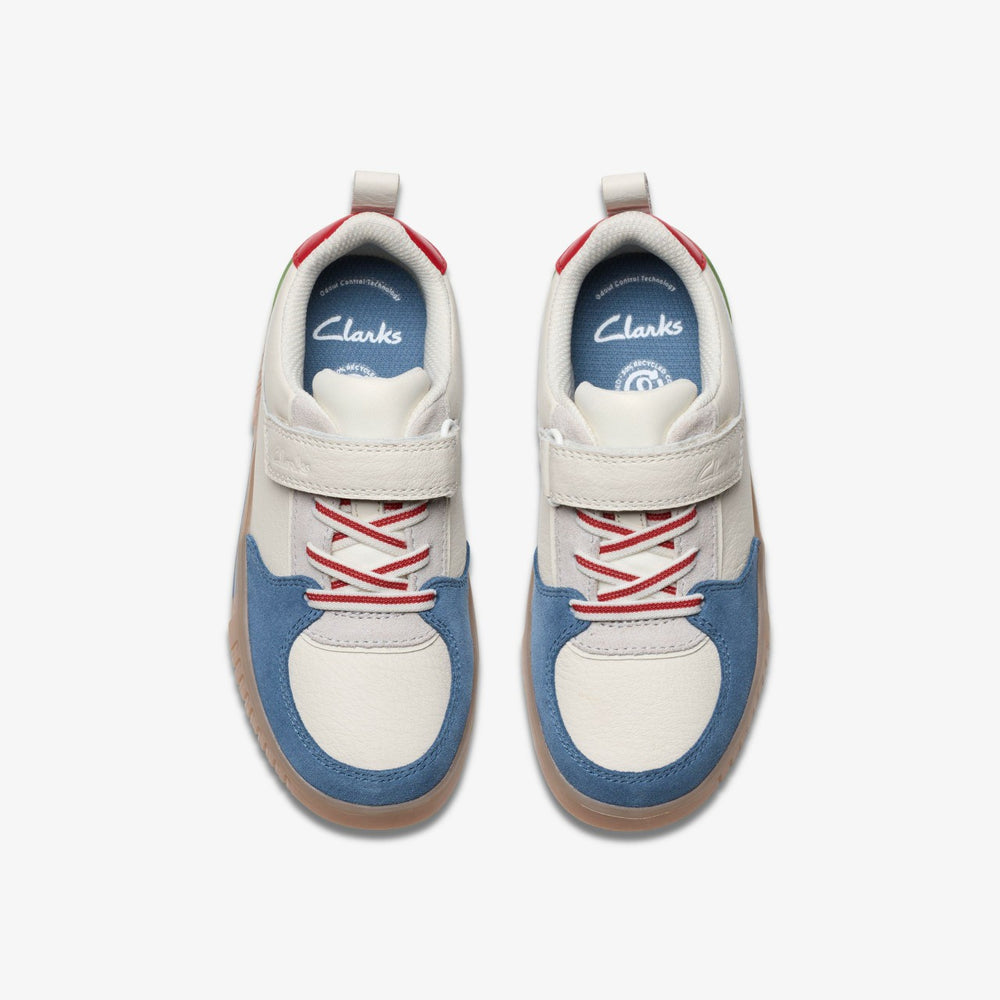 Oslo Vibe Kid White/Blue | Clarks Sale