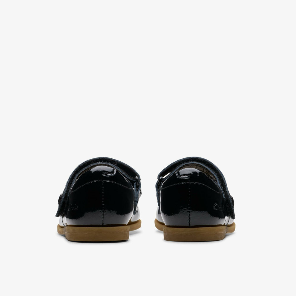 Drew Tap Toddler Black Patent | Clarks Sale