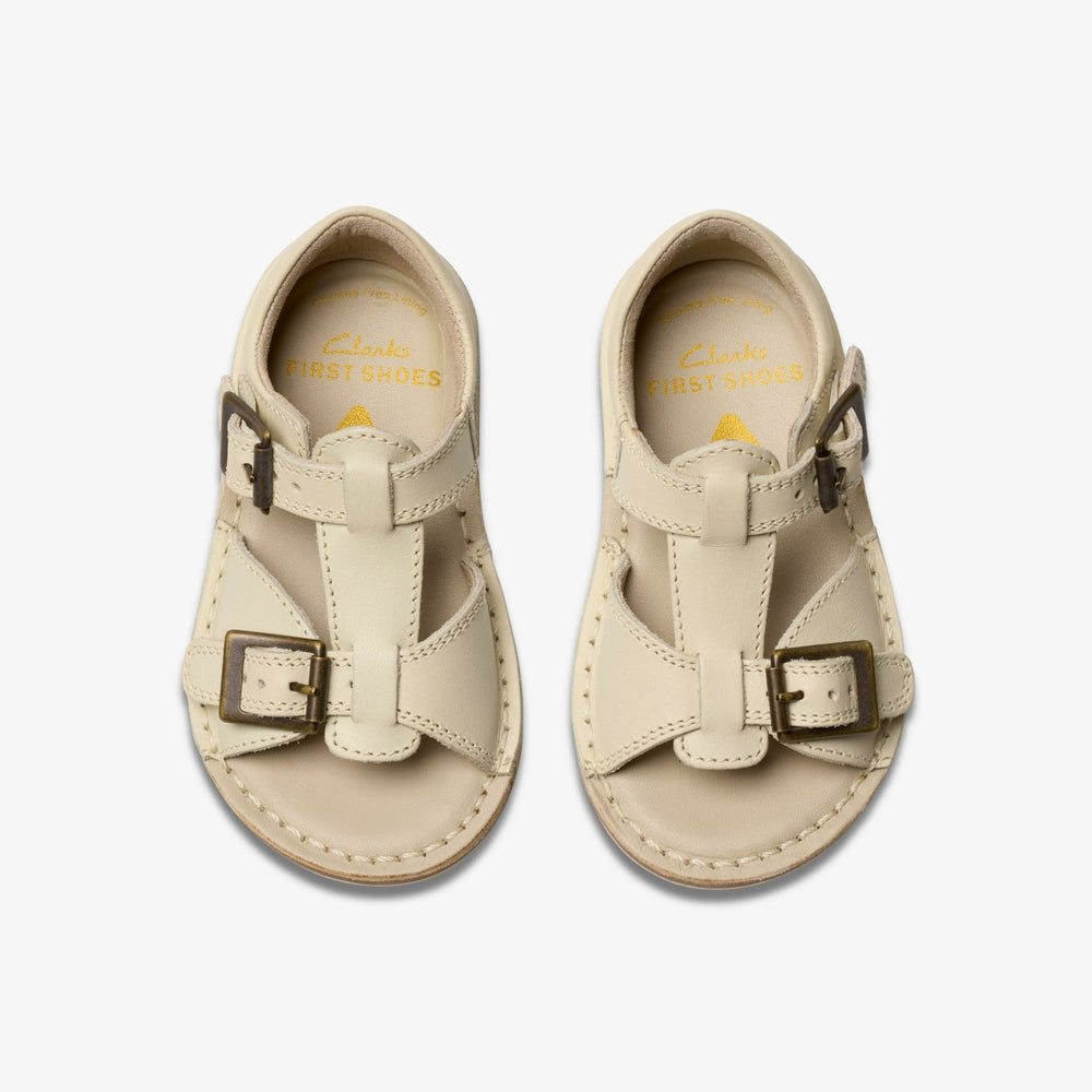 Playsun RF Toddler Off White Leather | Clarks Sale