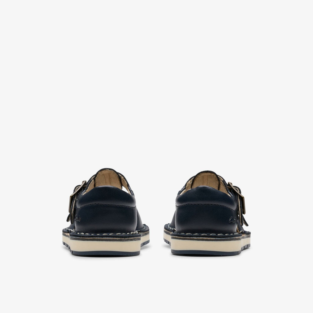 Playsun Toddler Navy Leather | Clarks