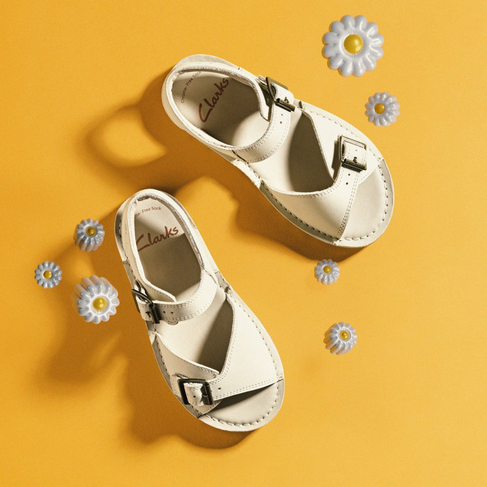 Playsun Kid Off White Leather | Clarks Sale