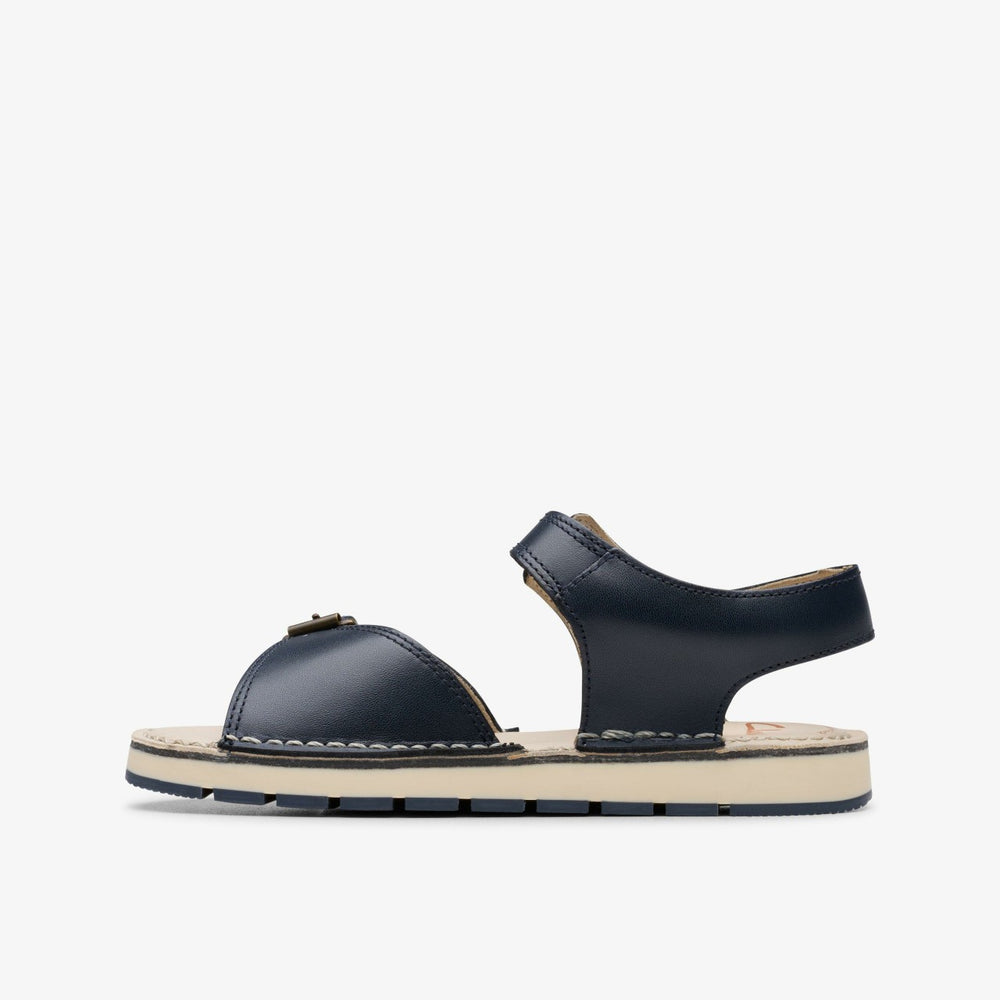 Playsun Kid Navy Leather | Clarks Discount