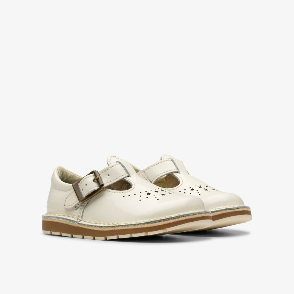 Joyful Skip Toddler White Patent | Clarks US