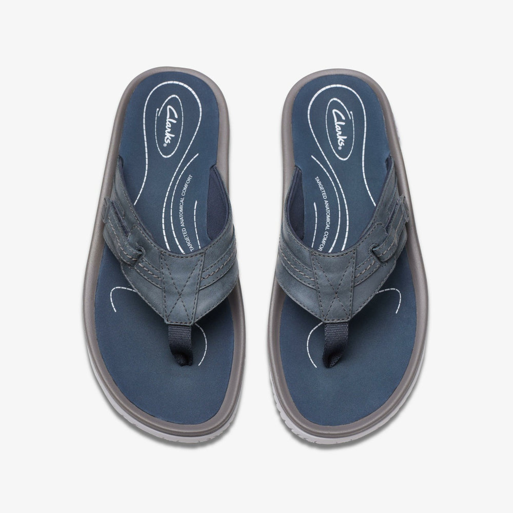 Wesley Sun Navy Leather | Clarks Sale