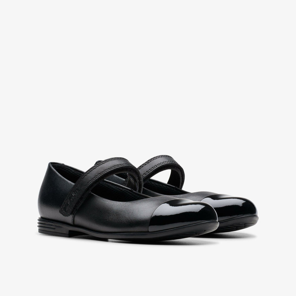 Finja Gem Kid Black Leather | Clarks