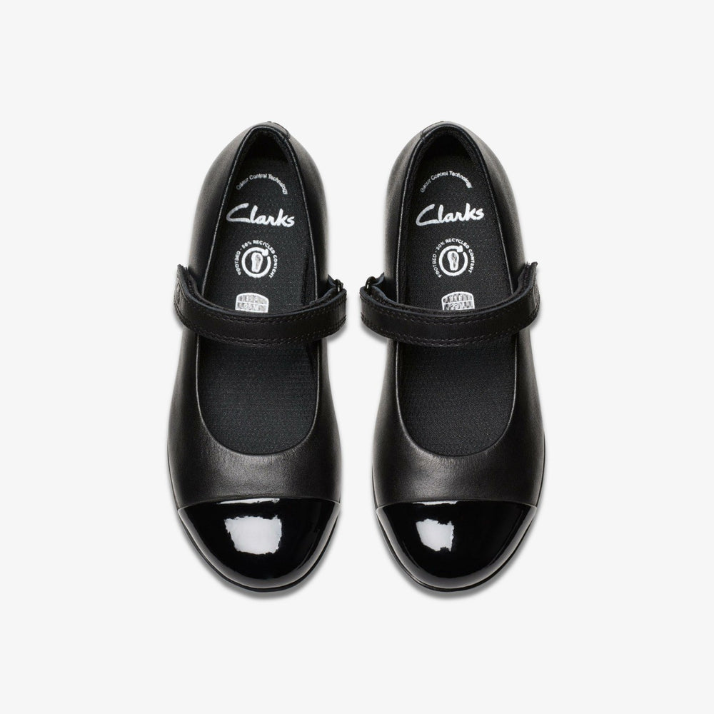 Finja Gem Kid Black Leather | Clarks