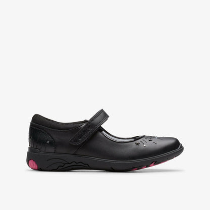 Relda Wish Kid Black Leather | Clarks