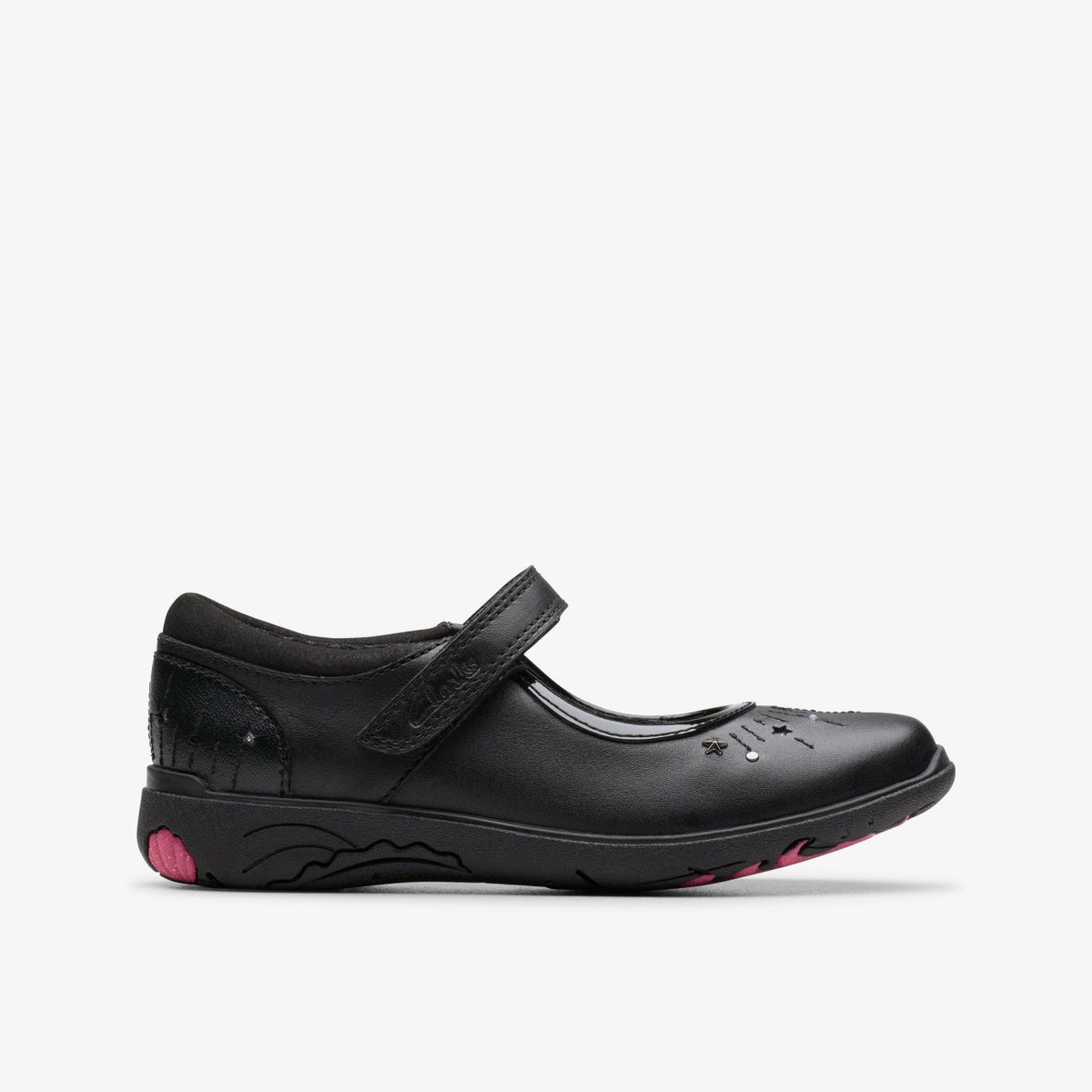 Relda Wish Kid Black Leather | Clarks