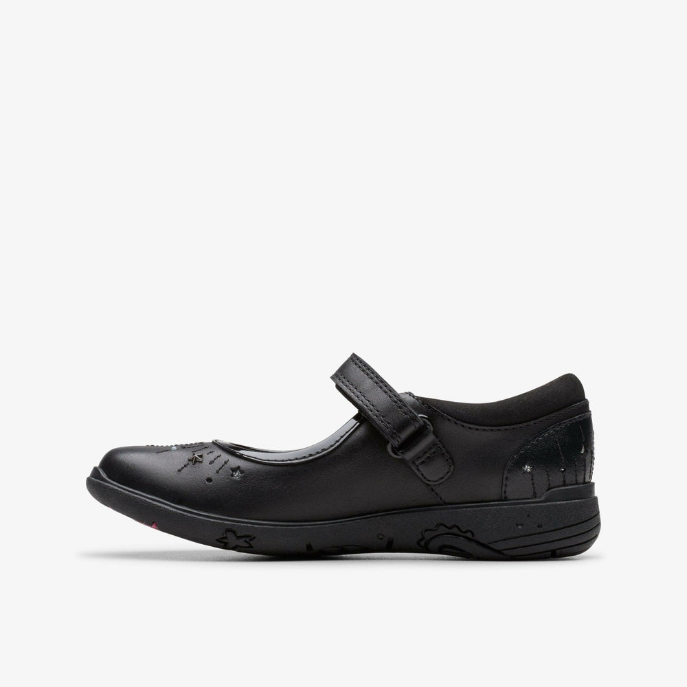 Relda Wish Kid Black Leather | Clarks
