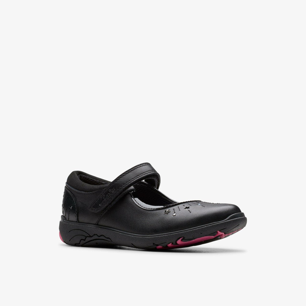 Relda Wish Kid Black Leather | Clarks