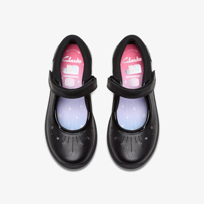 Relda Wish Kid Black Leather | Clarks