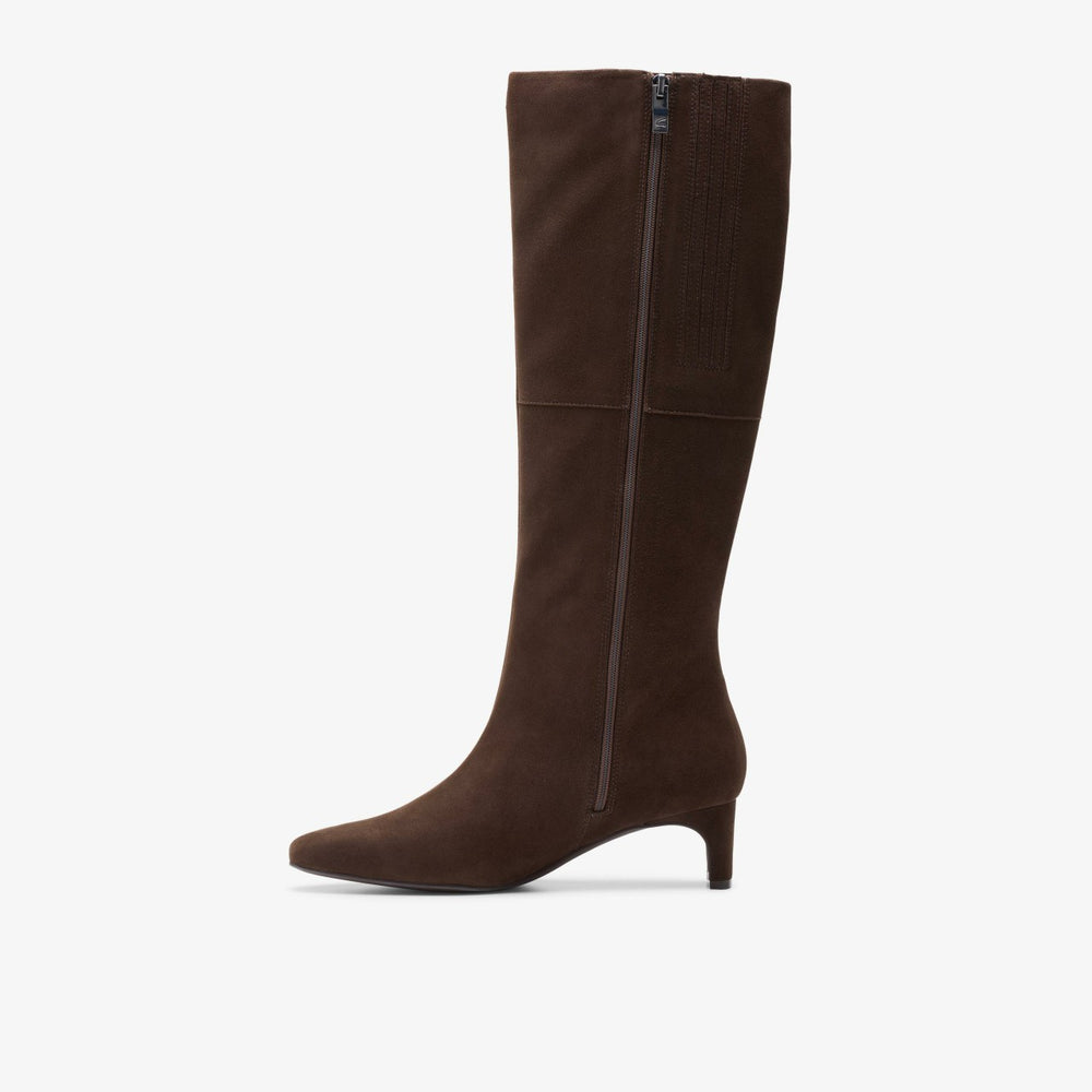 Edina Tall Dark Brown Suede | Clarks Sale