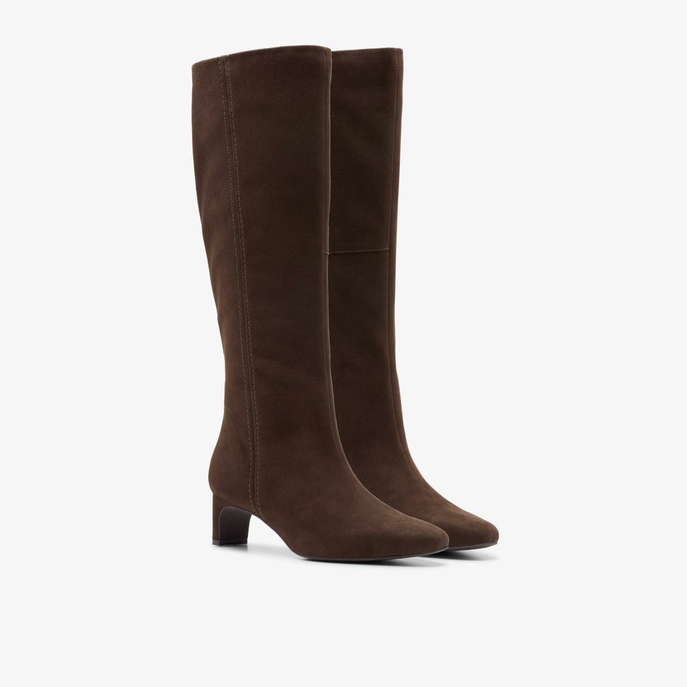 Edina Tall Dark Brown Suede | Clarks Sale