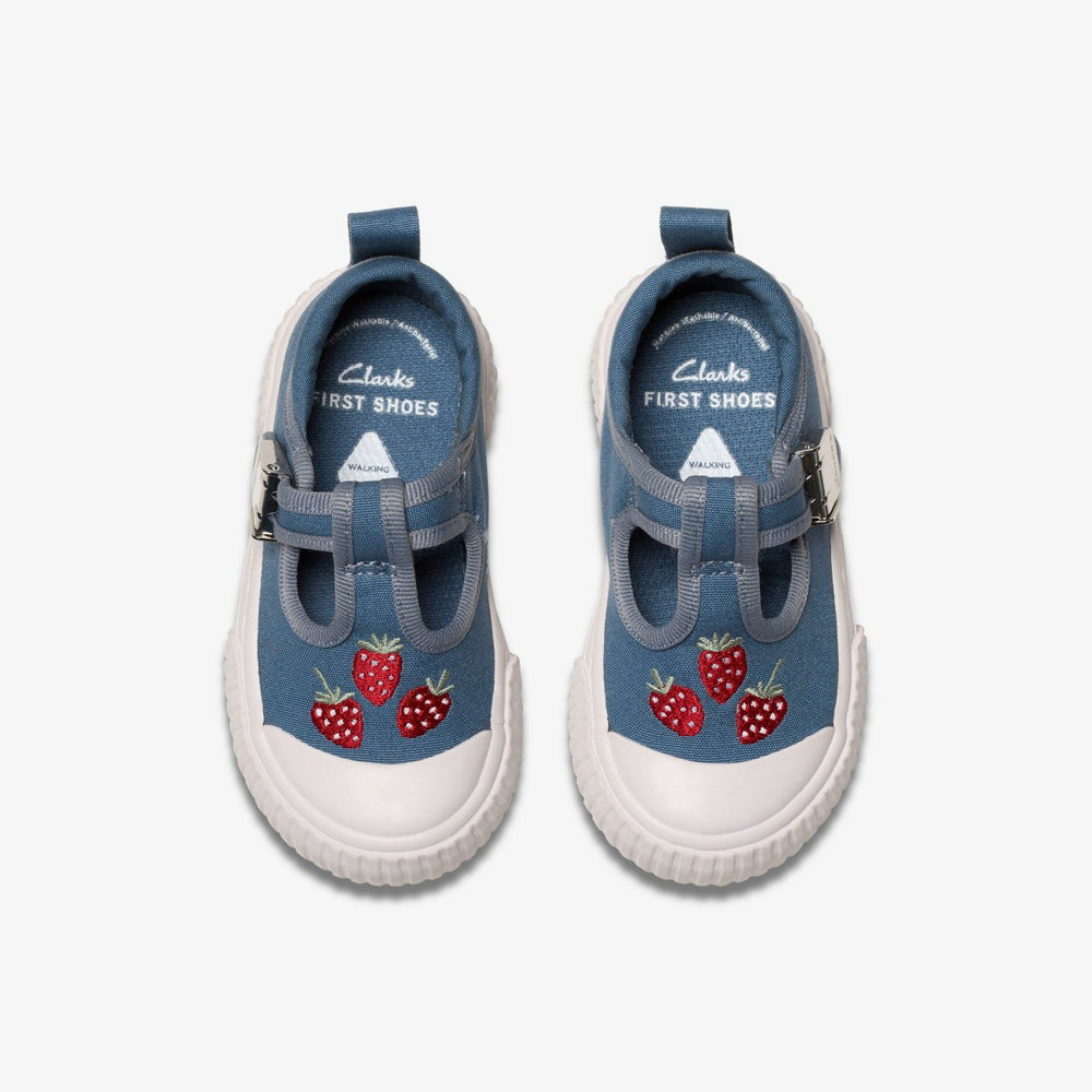 Foxing Berry Toddler Blue Canvas | Clarks For Sale