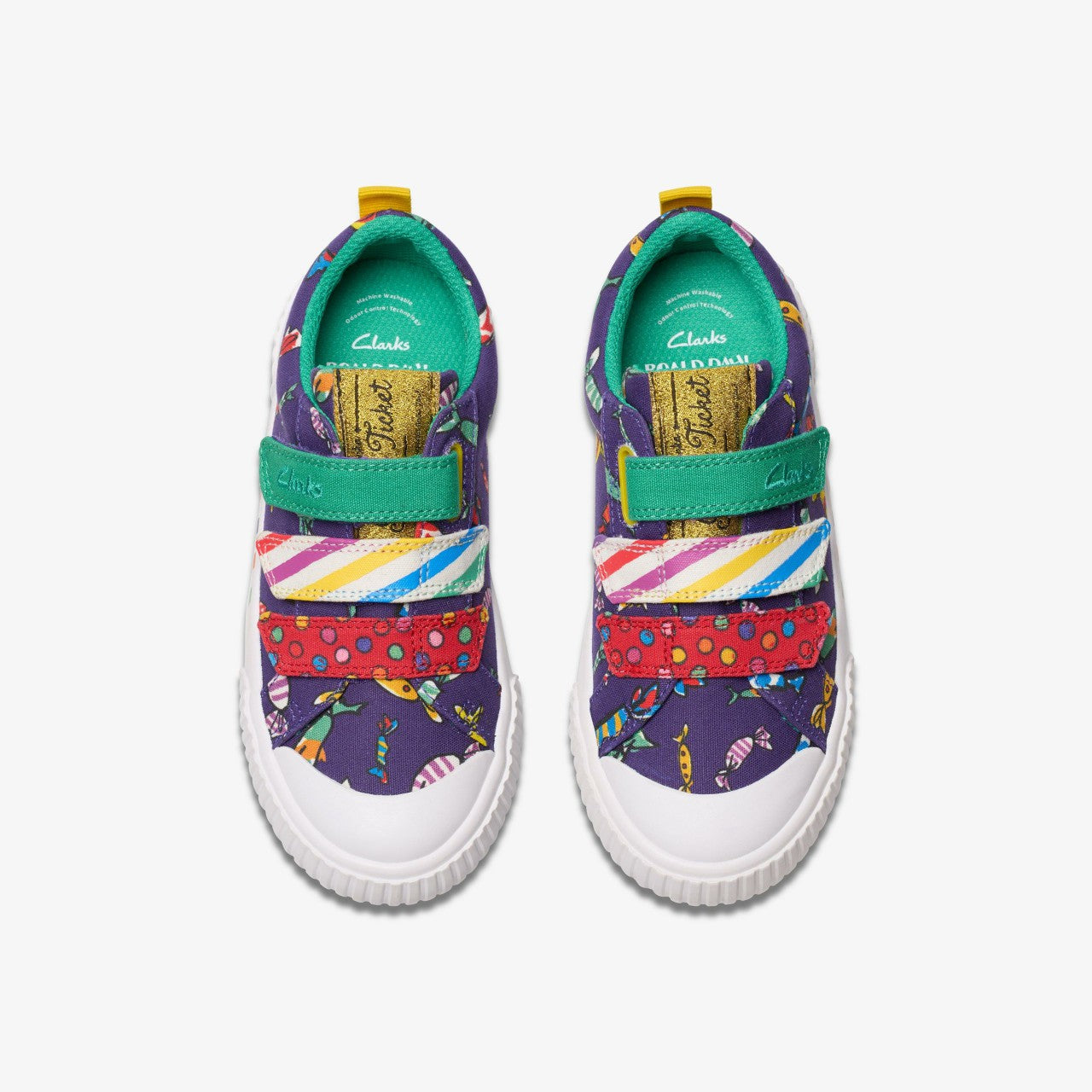 Roald Dahl Charlie & the Chocolate Factory Foxing Mix Kid Purple Canvas | Clarks Discount