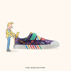 Roald Dahl Charlie & the Chocolate Factory Foxing Mix Kid Purple Canvas | Clarks Discount