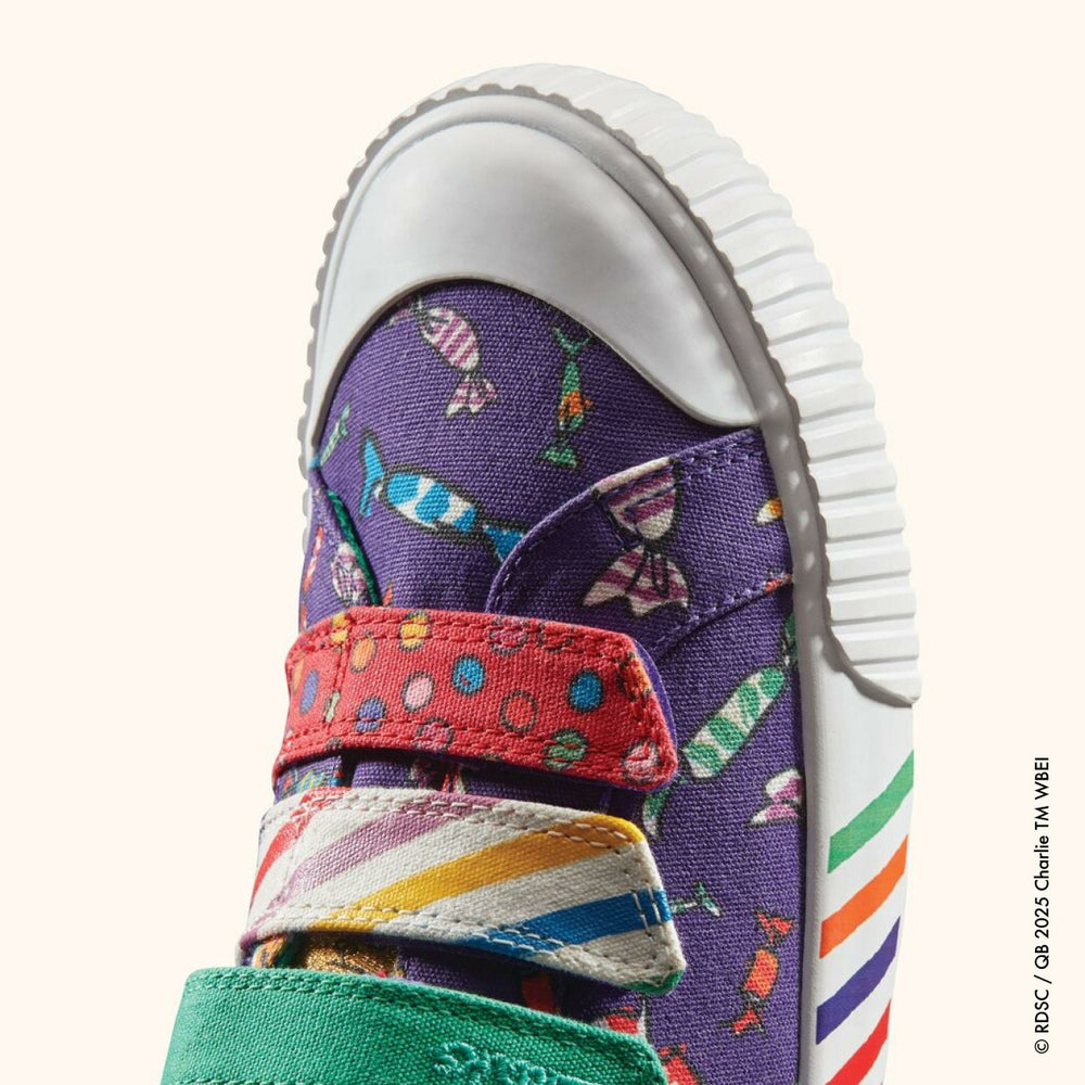 Roald Dahl Charlie & the Chocolate Factory Foxing Mix Kid Purple Canvas | Clarks Discount