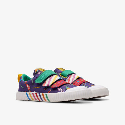Roald Dahl Charlie & the Chocolate Factory Foxing Mix Kid Purple Canvas | Clarks Discount
