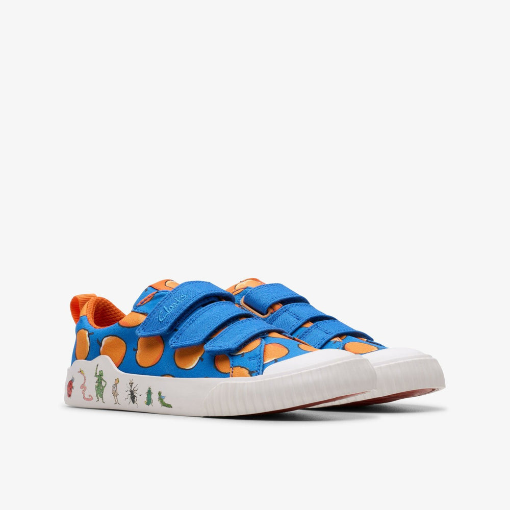 Roald Dahl James & the Giant Peach Foxing Air Kid Blue Canvas | Clarks