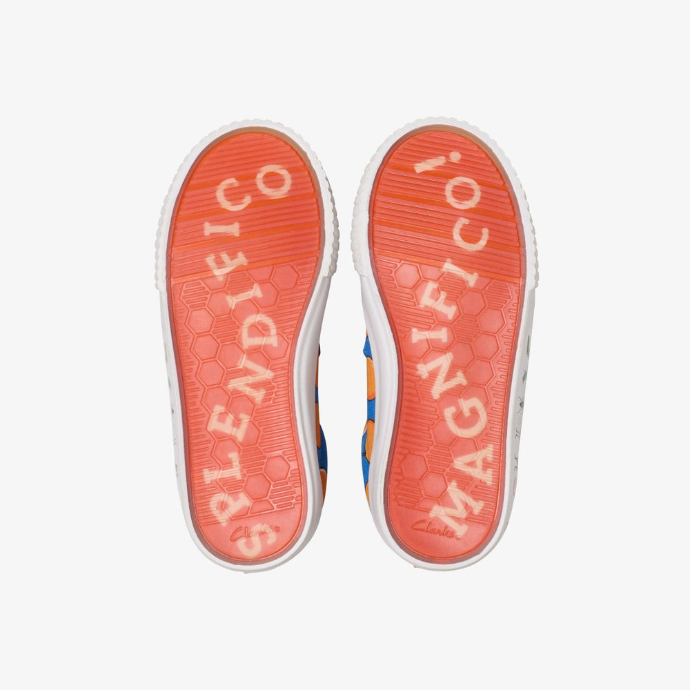 Roald Dahl James & the Giant Peach Foxing Air Kid Blue Canvas | Clarks