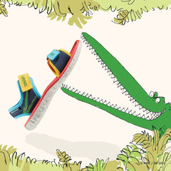 Roald Dahl The Enormous Crocodile Surfing Ace Kid Navy Print | Clarks