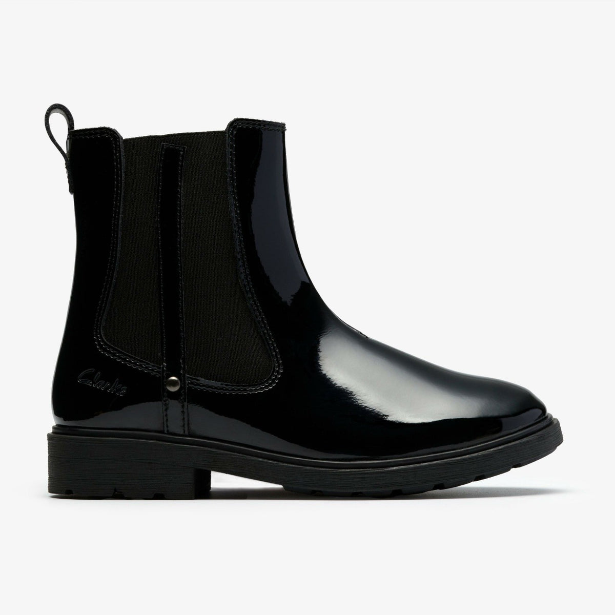 Astrol Orin Kid Black Patent | Clarks