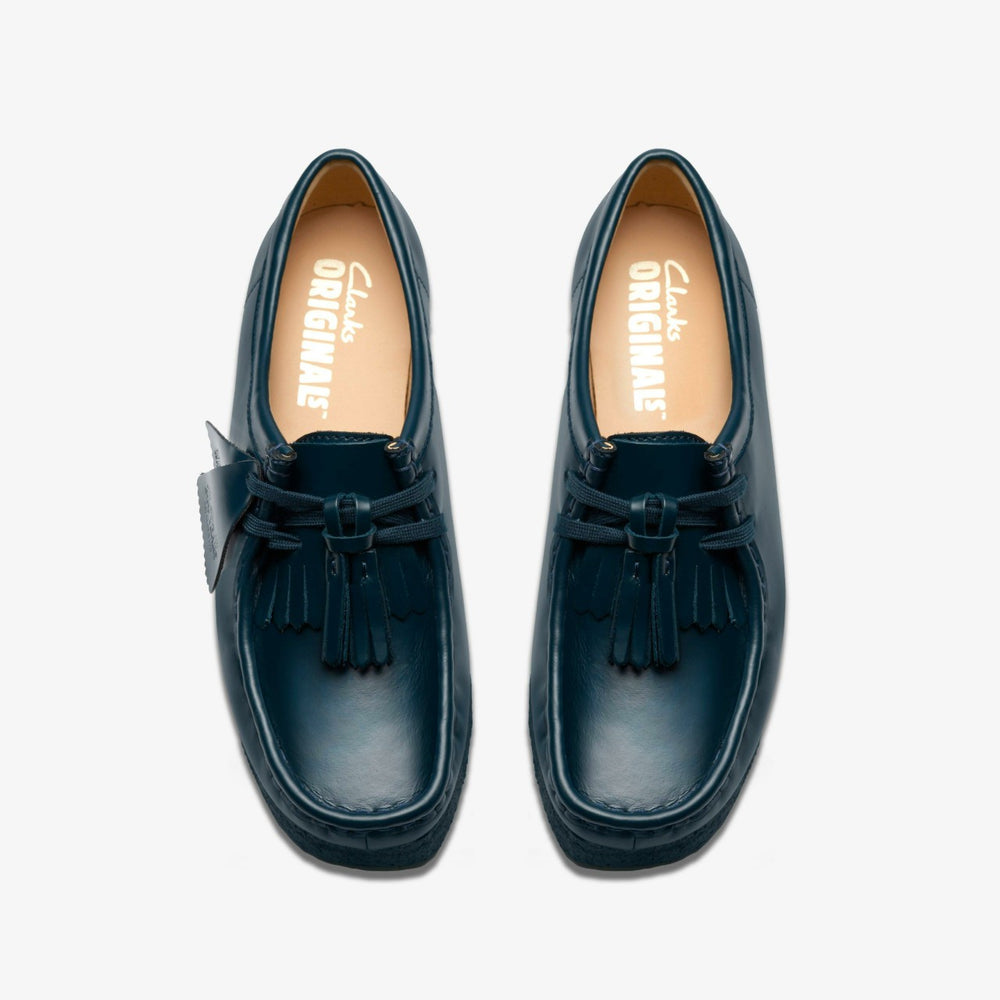 Wallabee Dark Teal Leather | Clarks For Sale