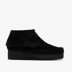 Wallabee Wedge Fringe Black Suede | Clarks Onsale